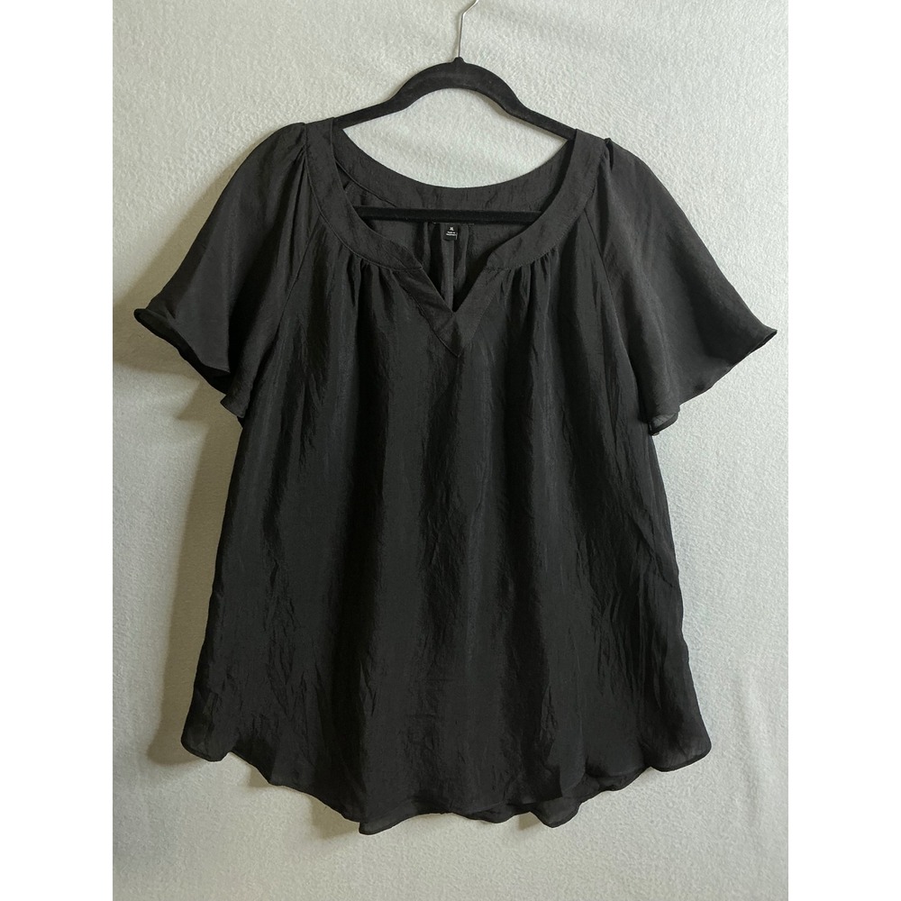 Sami & Jo Blouse Top Women's Extra Large V-Neck Short‎ Sleeve Flowy Relaxed